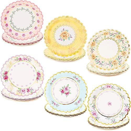 Sparkle and Bash Floral Paper Plates for Baby Shower (7 In, 48 Pack) | Amazon (US)