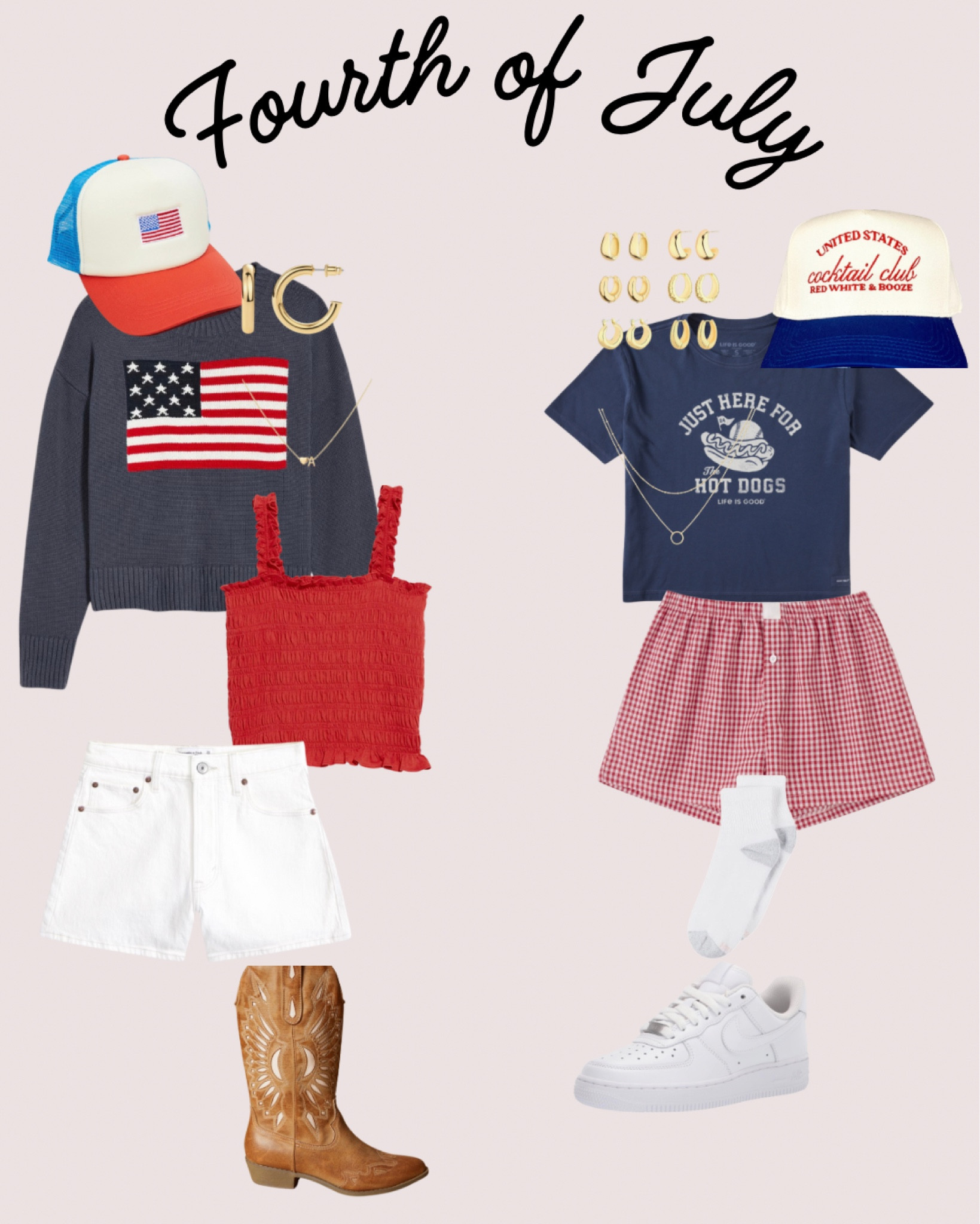 Check out these Forth of July looks! 

Affordable and quick from Amazon, Old Navy and Abercrombie! Hot dog shirt is Life is Good brand. Not able to link! 

Which would you pick? 
Left 👈 or right 👉? 

#LTKFindsUnder50 #LTKSaleAlert #LTKStyleTip