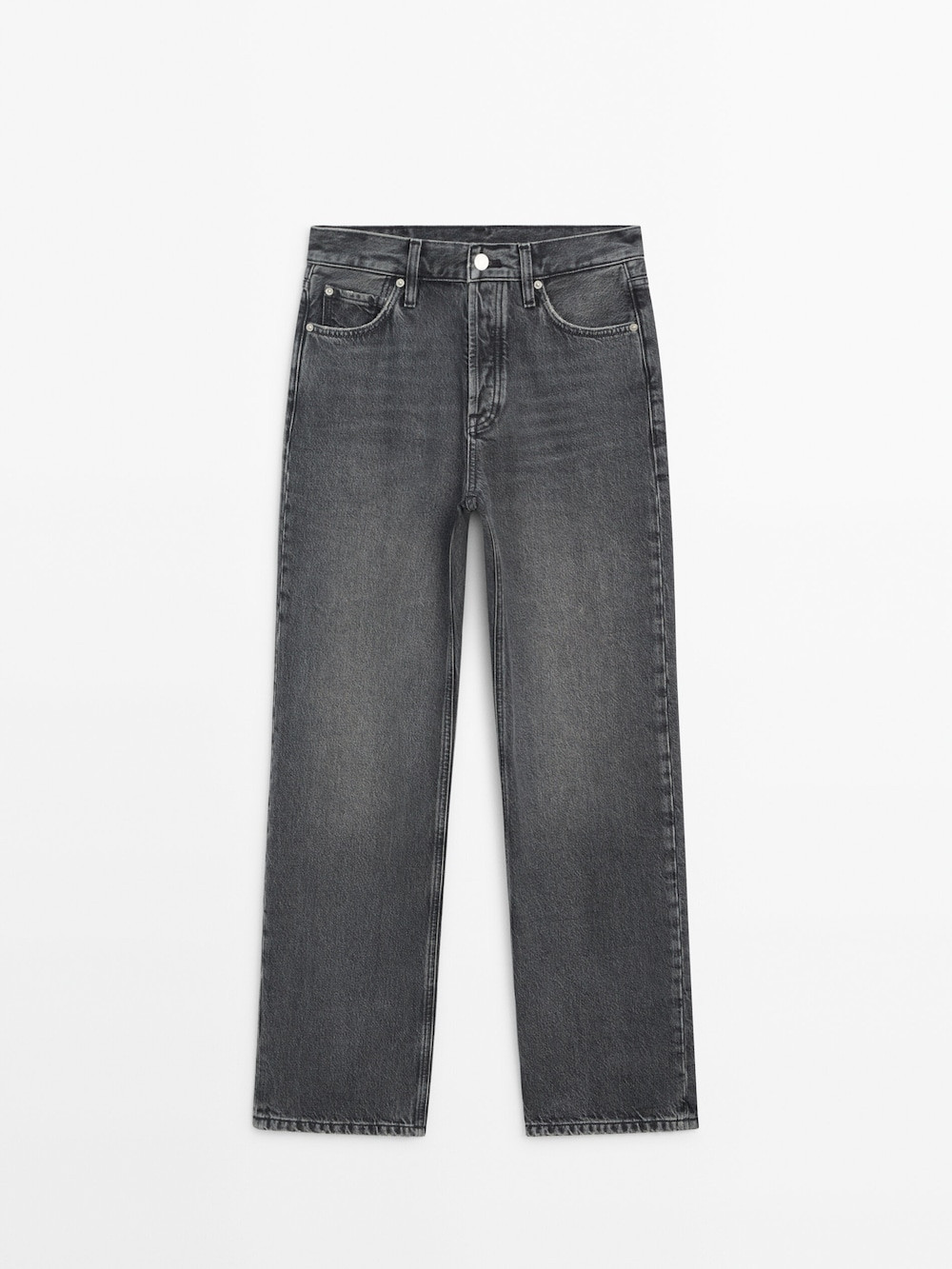 Straight fit high-waist jeans | Massimo Dutti US