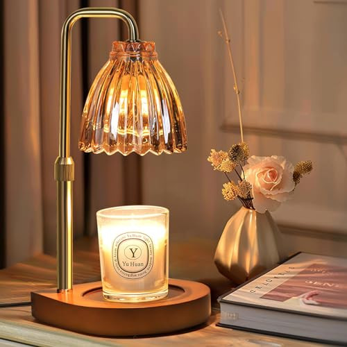 Candle Warmer Lamp with Timer Dimmer Adjustable Height for All Size Jar Candles, Electric Candle Wax Warmer for Wax Melts, Candle Lamp Warmer with 2 Bulbs for Birthday Gifts & Bedroom Home Decor | Amazon (US)