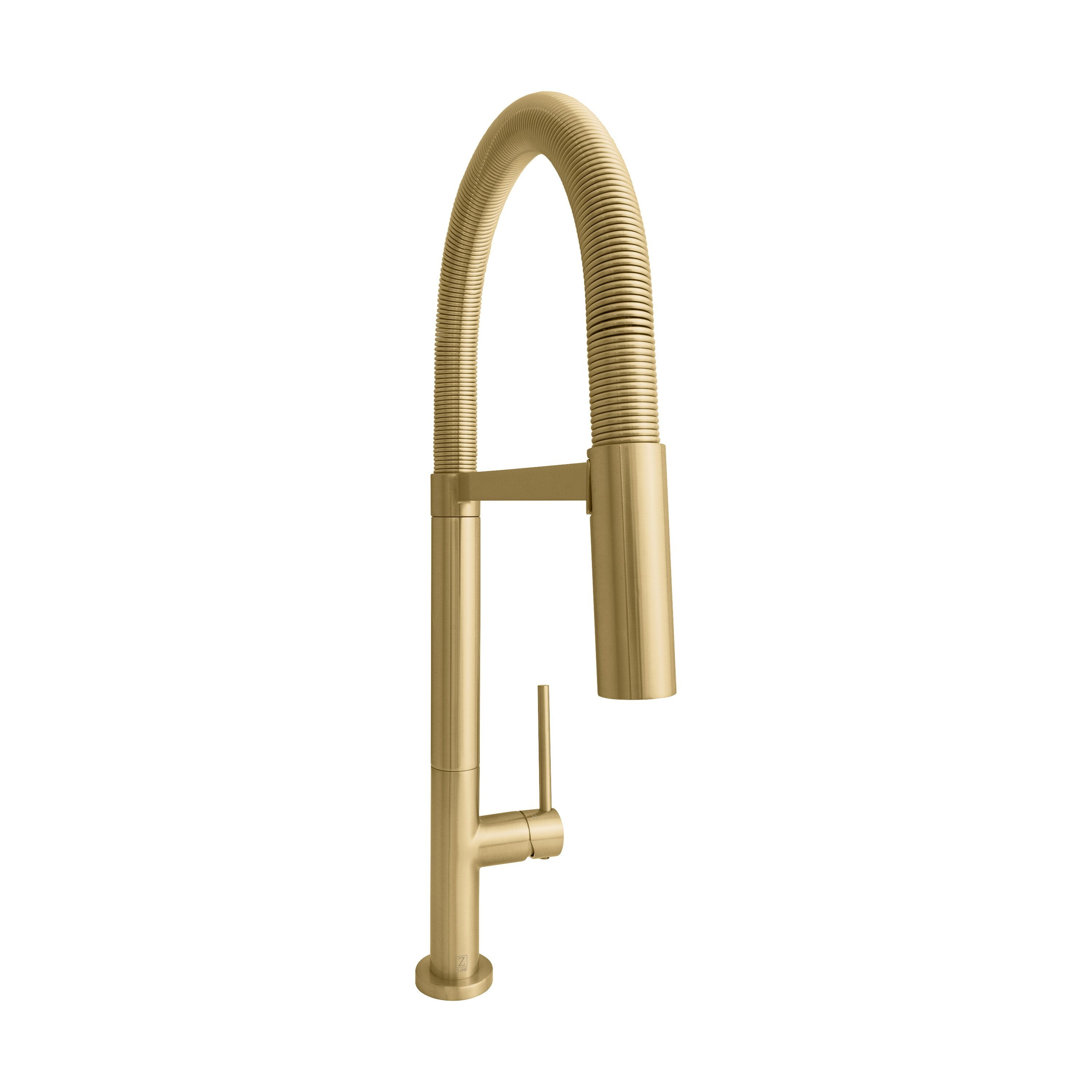 ZLINE KITCHEN & BATH Champagne Bronze Single Handle Deck-mount Kitchen Faucet with Sprayer | INC-KF-CB | Lowe's