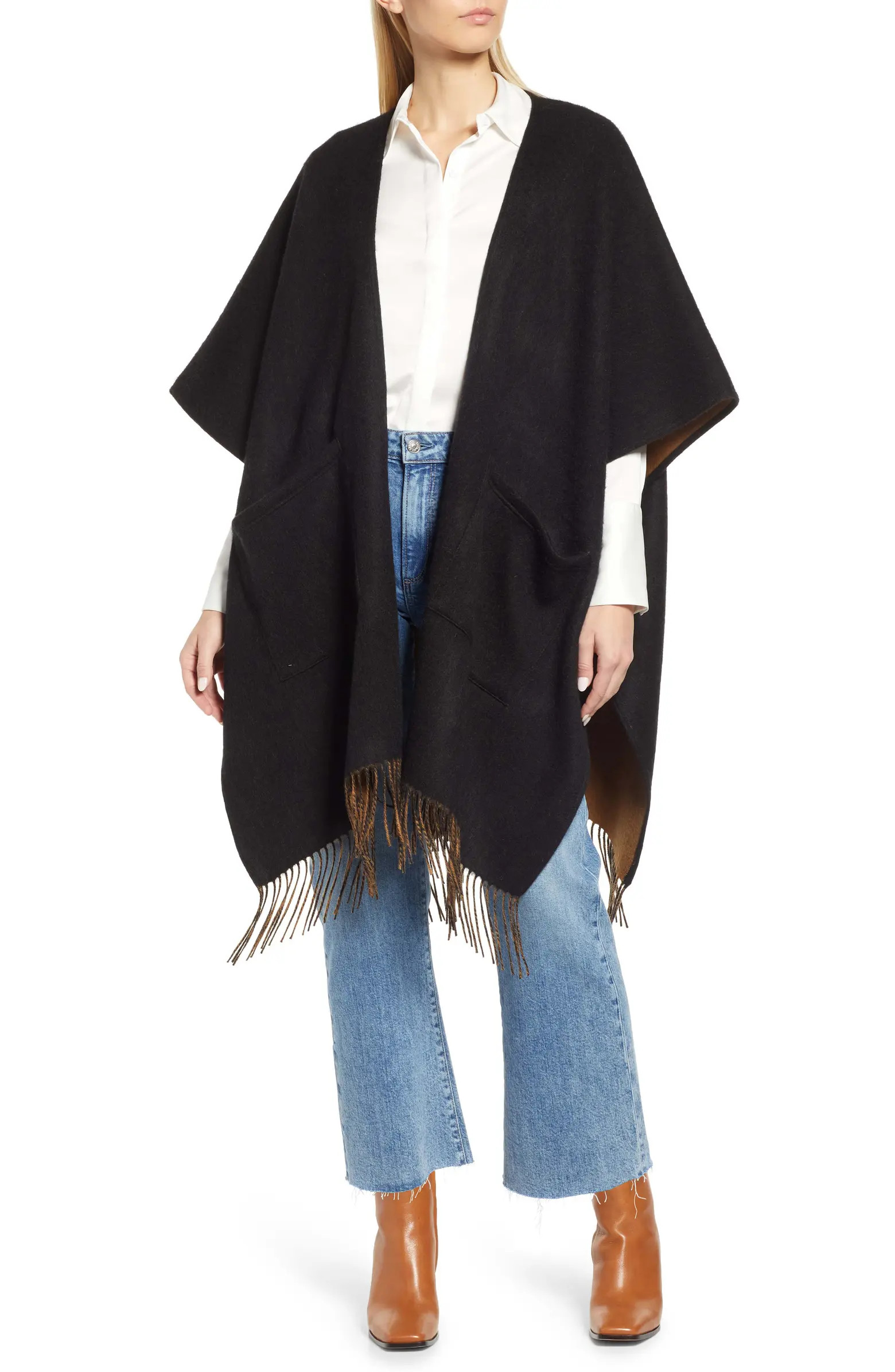Reversible Wool & Cashmere Travel RuanaNORDSTROM | Nordstrom