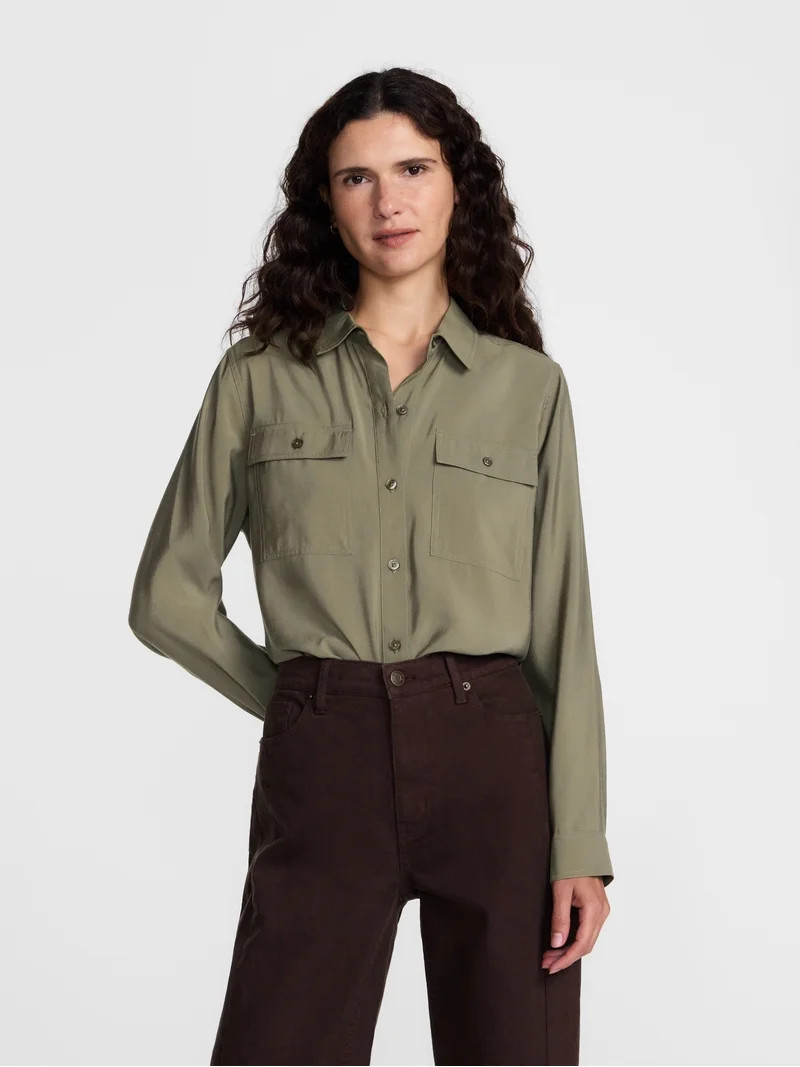 Scenario Women's Utility Tunic Shirt with Long Sleeves, Sizes XS-XXXL | Walmart (US)