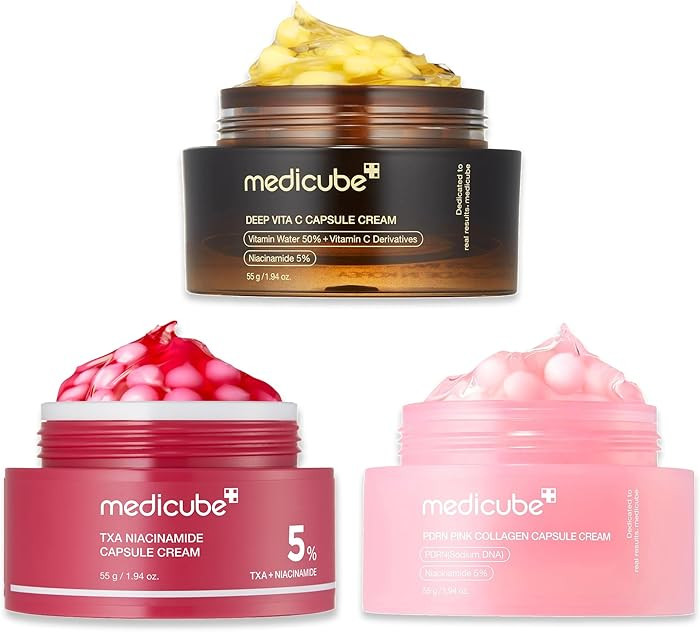 medicube Capsule Cream Trio: TXA + Niacinamide, Deep Vitamin C, and Salmon DNA PDRN Capsule Cream... | Amazon (US)