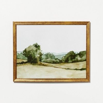 14&#34; x 11&#34; Rolling Hills Framed Wall Canvas Green - Threshold&#8482; designed with Studio ... | Target