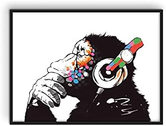 Headphone Wall Art Banksy Wall Poster - By Haus and Hues, Banksy Poster Graffiti Pop Art Wall Art fo | Amazon (US)
