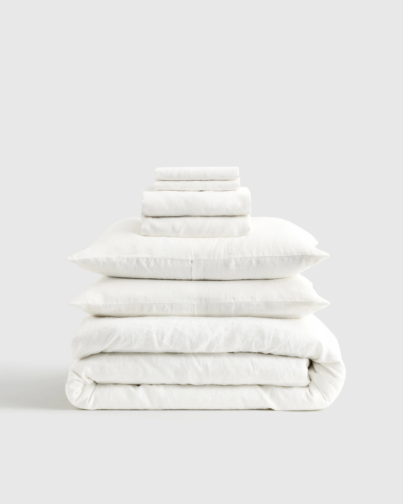 European Linen Deluxe Bedding Bundle in White | Quince