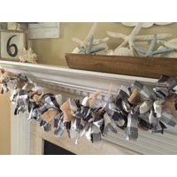 6 Foot Buffalo Check & Burlap Rag Garland Fall Winter Farmhouse Black & White Cozy Decor | Etsy (US)