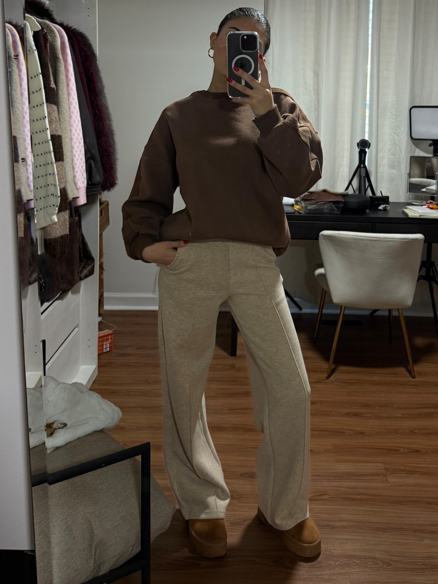 Cozy corporate girly approved 🤍 These tailored pants are incredibly comfy while still looking polished, and paired with an oversized sweater, it’s the perfect cozy-but-put-together fit.

#LTKootd #LTKgrwm #LTKSeasonal