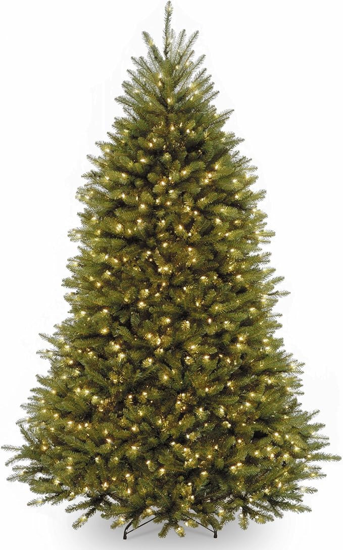 National Tree Company Pre-Lit Artificial Full Christmas Tree, Green, Dunhill Fir, White Lights, I... | Amazon (US)