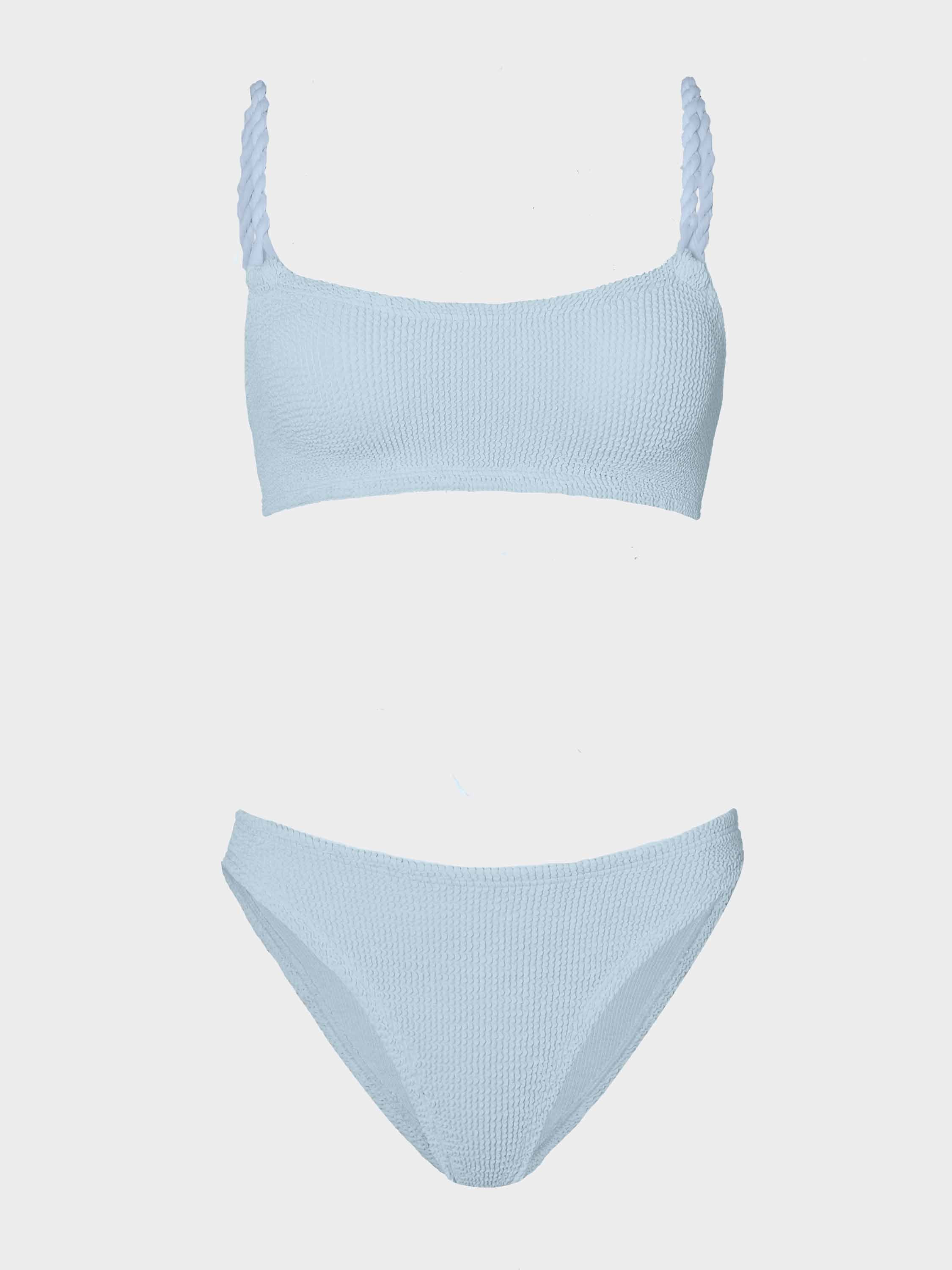 Phoebe Bikini - Metallic Ice Blue | Original Crinkle™ One Size Swimwear | Hunza G - Metallic Ice Blue / One size | HUNZA G
