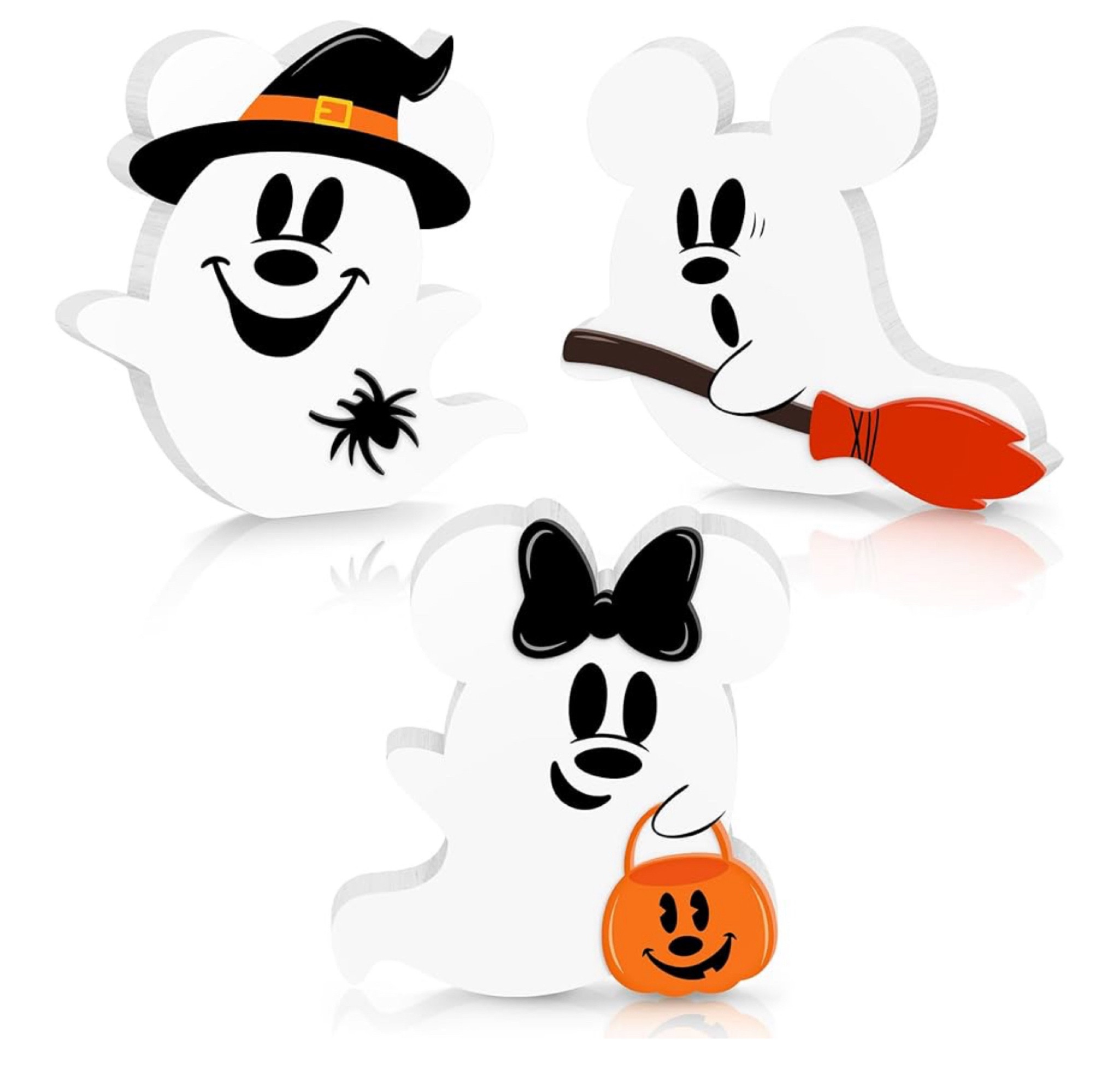 Halloween Mouse Shaped Cute Ghost Table Decor, 3 Pcs White Ghost Wooden Signs, Witch Pumpkin Spider Wood Centerpiece Tabletop Ornament for Holiday Tiered Tray Halloween Party Decoration, Disney Halloween decor, Disney home 

#LTKHome #LTKHalloween #LTKFindsUnder50