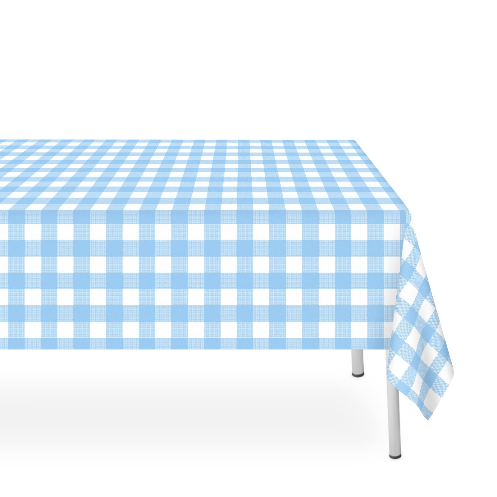 6 Pack Blue and White Checkered Tablecloth, Blue Plastic Table Cloths for Parties Disposable, 54 ... | Amazon (US)