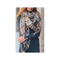 Tartan Plaid Scarf ~ Handmade Khaki Check Tan Blanket Winter | Etsy (US)