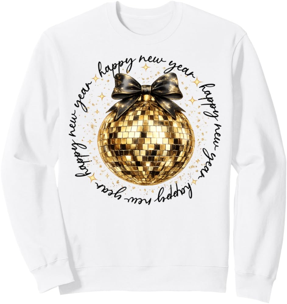 NYE Disco Ball – Luxury Golden Happy New Year Sweatshirt | Amazon (US)