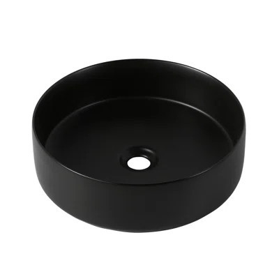 Ceramic Circular Vessel Bathroom Sink Art Sink with Stylish Design | Wayfair North America