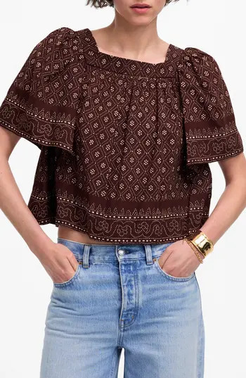 Madewell Flutter Sleeve Top in Dusty Plum at Nordstrom Rack, Size Small | Nordstrom Rack