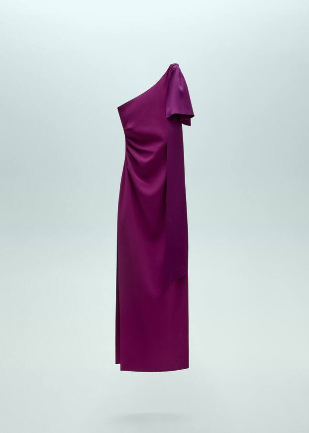 Asymmetrical maxi-bow dress -  Women | Mango USA | MANGO (US)