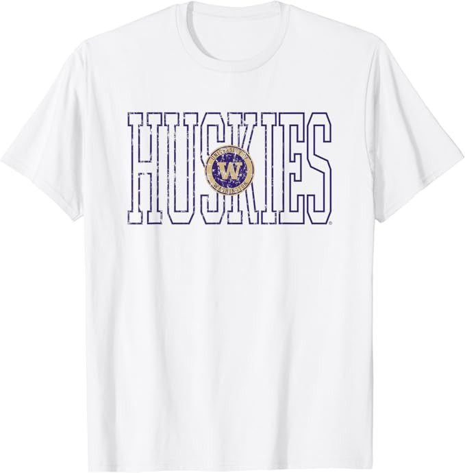 Washington Huskies Silhouette Vintage T-Shirt | Amazon (US)