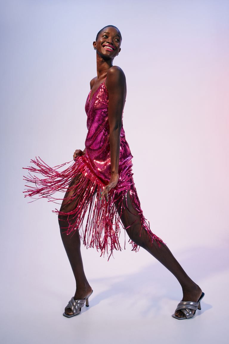 Fringe-hem sequined dress | H&M (UK, MY, IN, SG, PH, TW, HK)
