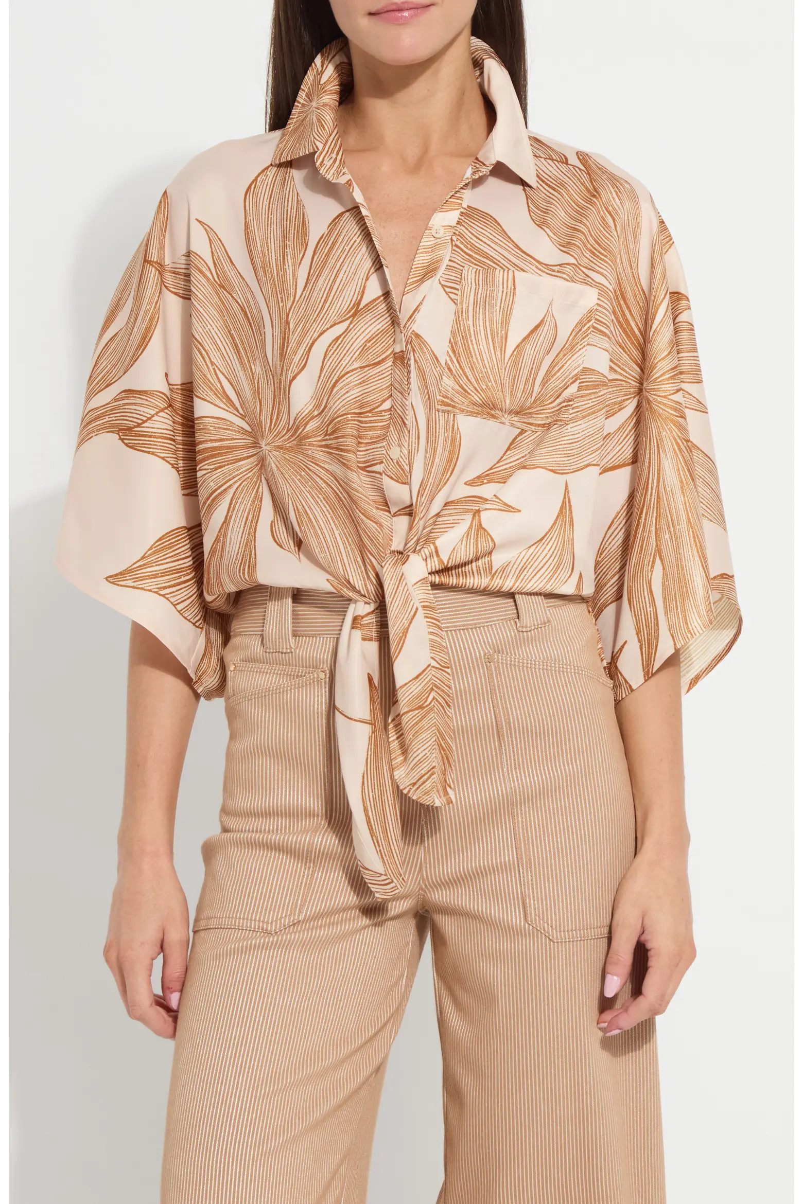 Lysse Nilza Tie Hem Satin Shirt (Women) | Nordstrom | Nordstrom