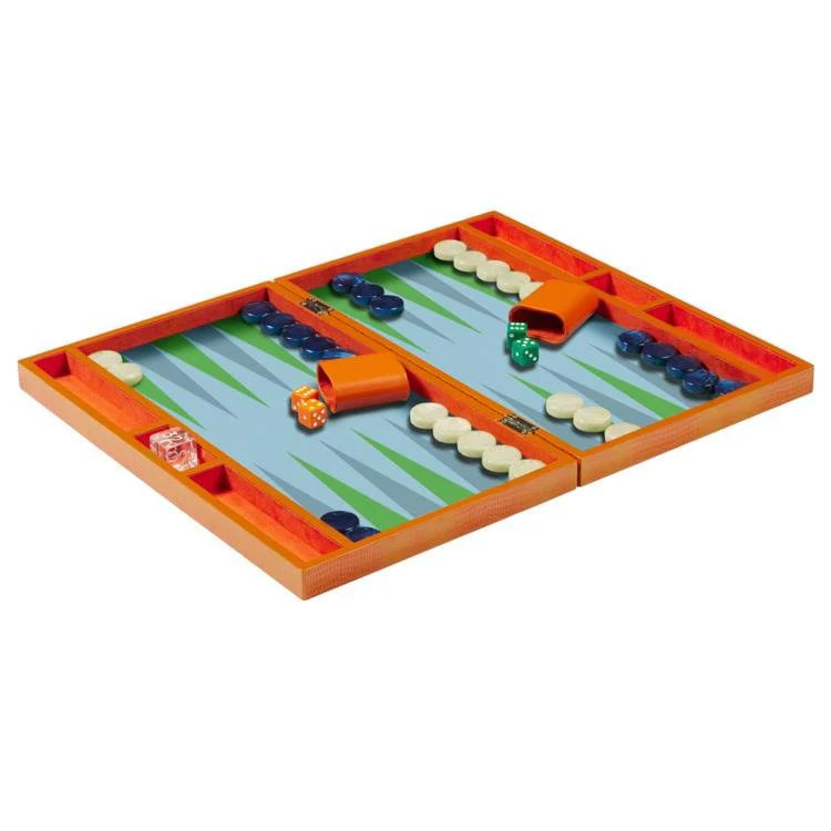 Orange Croc Lacquer Backgammon Set | Addison Ross UK