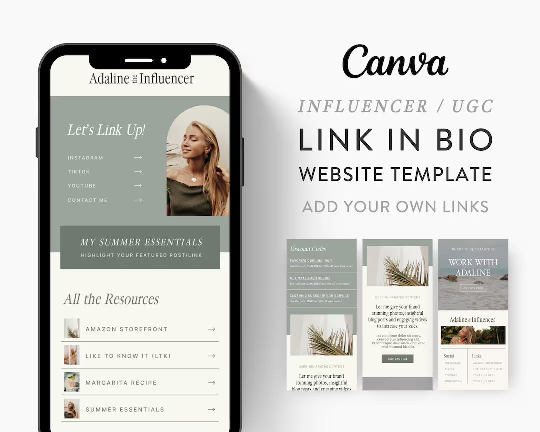 Canva Link in Bio Template for Social Media Marketing, Influencers, Coaches, Blogs, UGC Creators ... | Etsy (US)