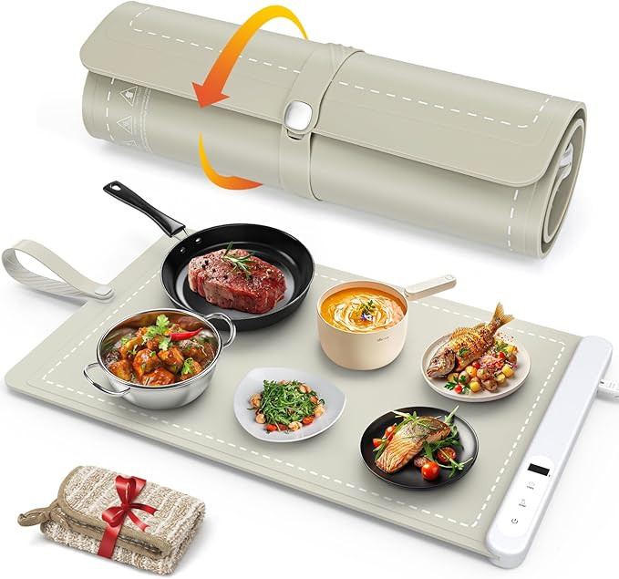 FYY Food Warming Mat - Electric Warming Tray with 6 Temperature Settings and 6 Hours Timer, Full ... | Amazon (US)