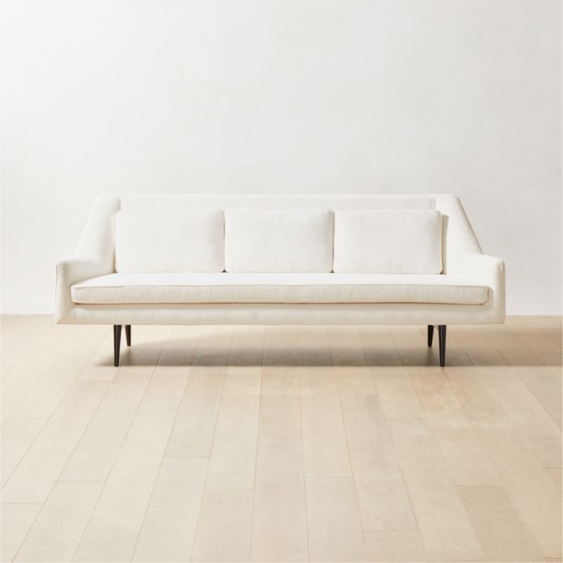 Origami Modern White Boucle Sofa | CB2 | CB2