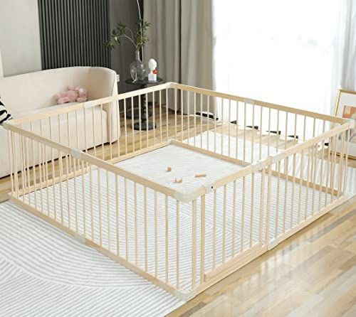 Conababy Baby Playpen Play Fence Gate Play Pen Wood Large ,Playpens for Babies and Toddlers Kids ... | Amazon (US)