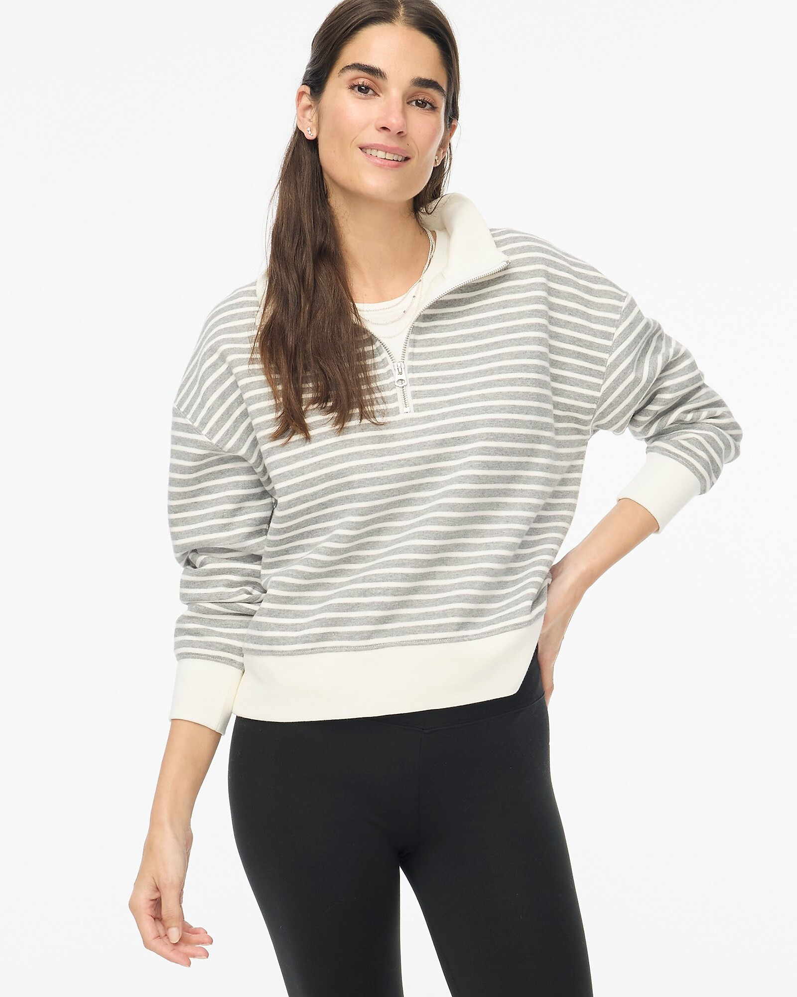 Striped half-zip sweatshirt | J.Crew Factory