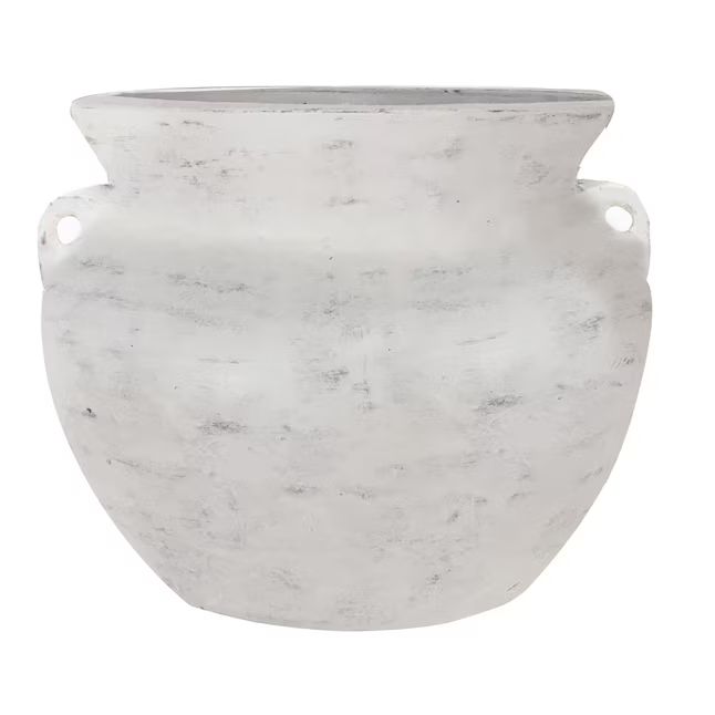 Style Selections  Medium (8-25-Quart) 21-in W x 15.25-in H Antique White Clay Planter with Drain... | Lowe's