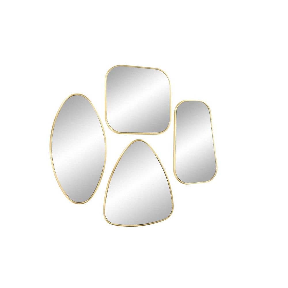 Set of 4 Large Geometric Metallic Wall Mirrors Gold - CosmoLiving by Cosmopolitan | Target