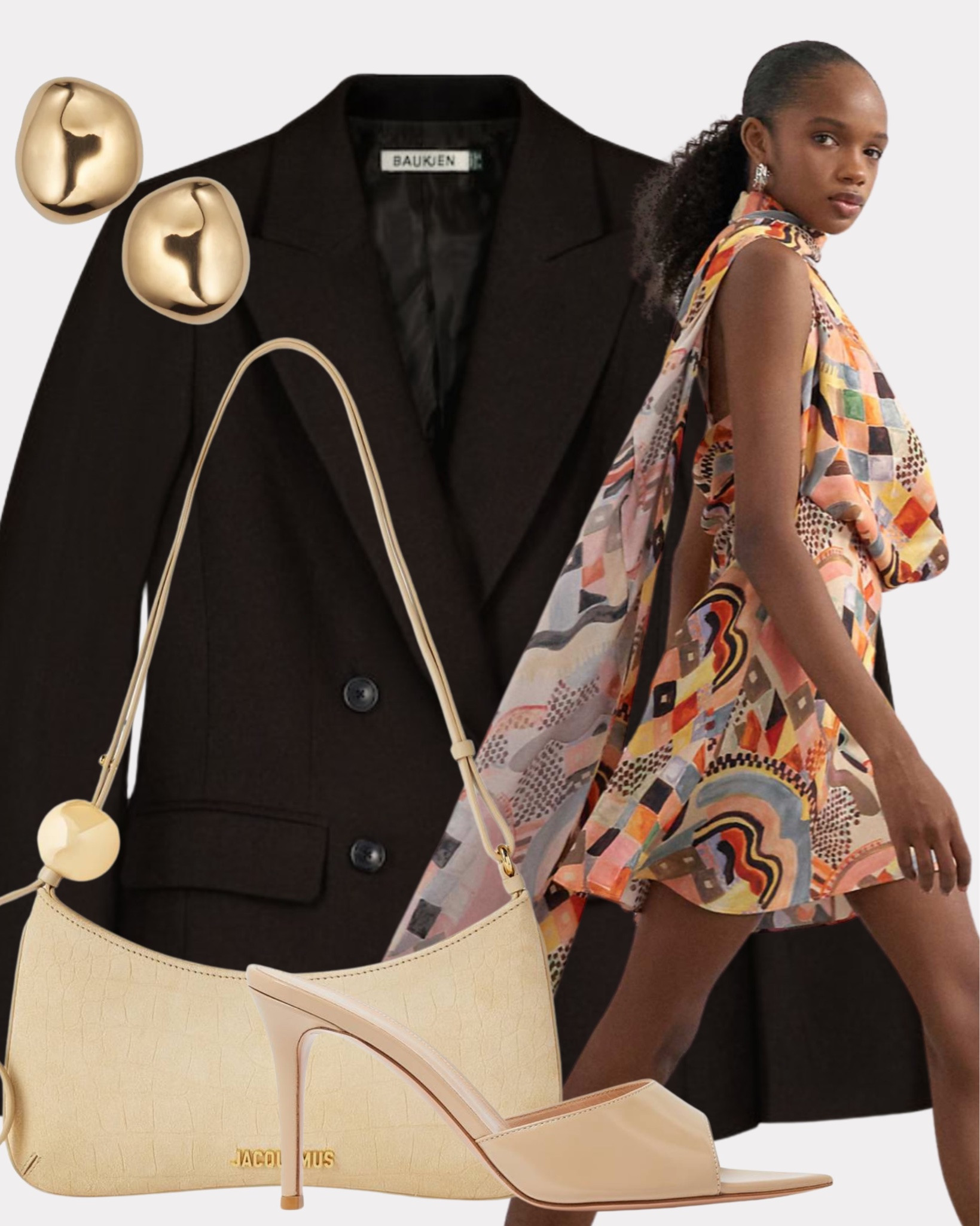 Another wedding guest look and this one is a statement 💐

#ootd #outfitinspo #weddingguest #printdress #chicstyle

Tags 🏷️
Brown double breasted blazer, multicolour geometric print mini dress, cream croc effect shoulder bag, cream pointed heel pumps, gold sphere earrings

#LTKsummer #LTKwedding #LTKpartywear