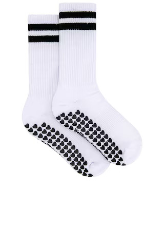 WellBeing + BeingWell Striped Tube Grip Sock in White from Revolve.com | Revolve Clothing (Global)