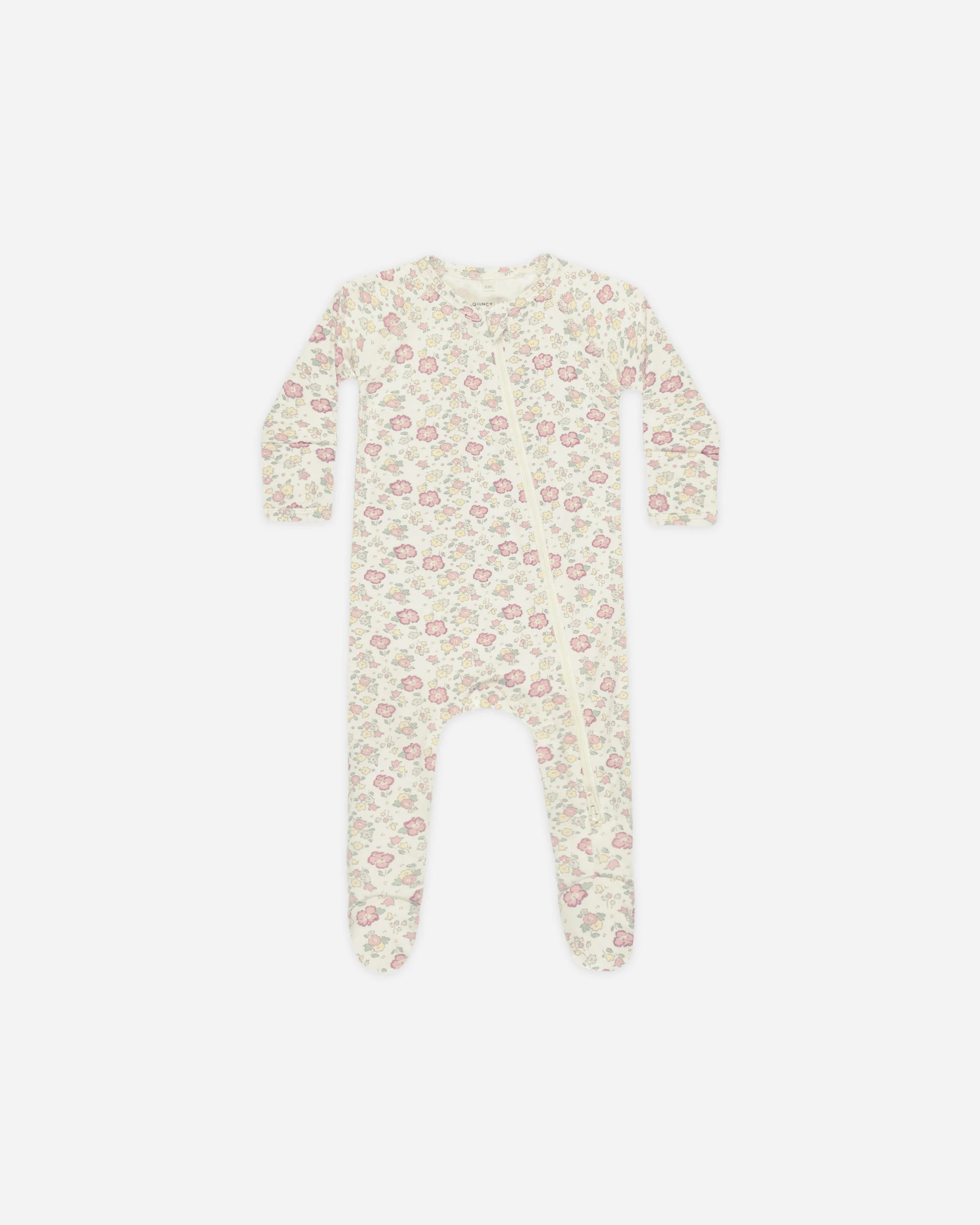 Bamboo Zip Footie || Bloom | Rylee + Cru