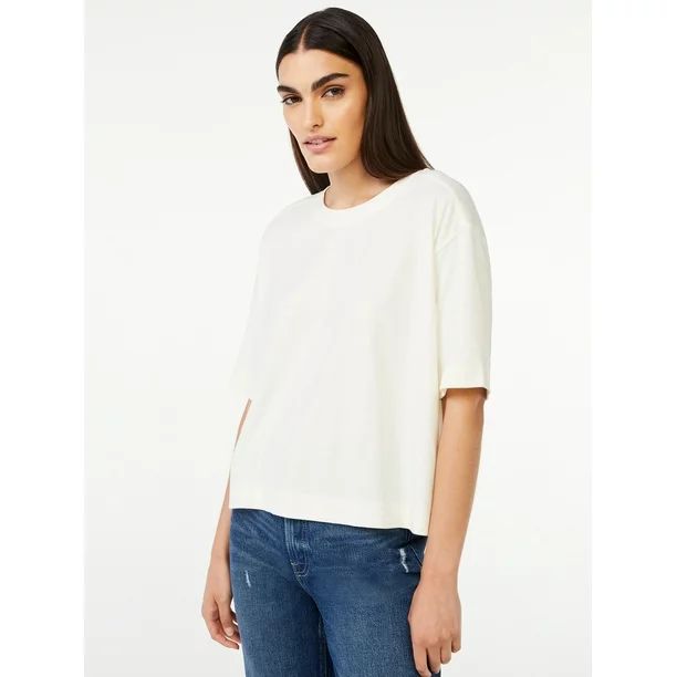 Free Assembly Women’s Square T-Shirt with Short Sleeves - Walmart.com | Walmart (US)
