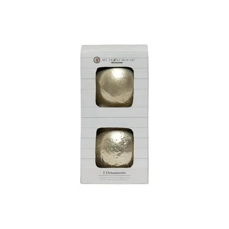 2 Count Hammered Metallic Gold Christmas Ornaments, 5 in, by My Texas House | Walmart (US)