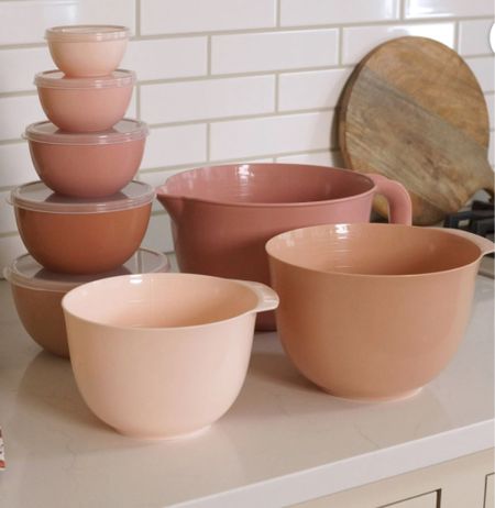 Why are these nesting bowls the cutest thing ever? 13 piece bowl set for only $24, and the cutest neutral tan pink. SOLD!!!!!

#LTKstyletip #LTKhome #LTKMostLoved