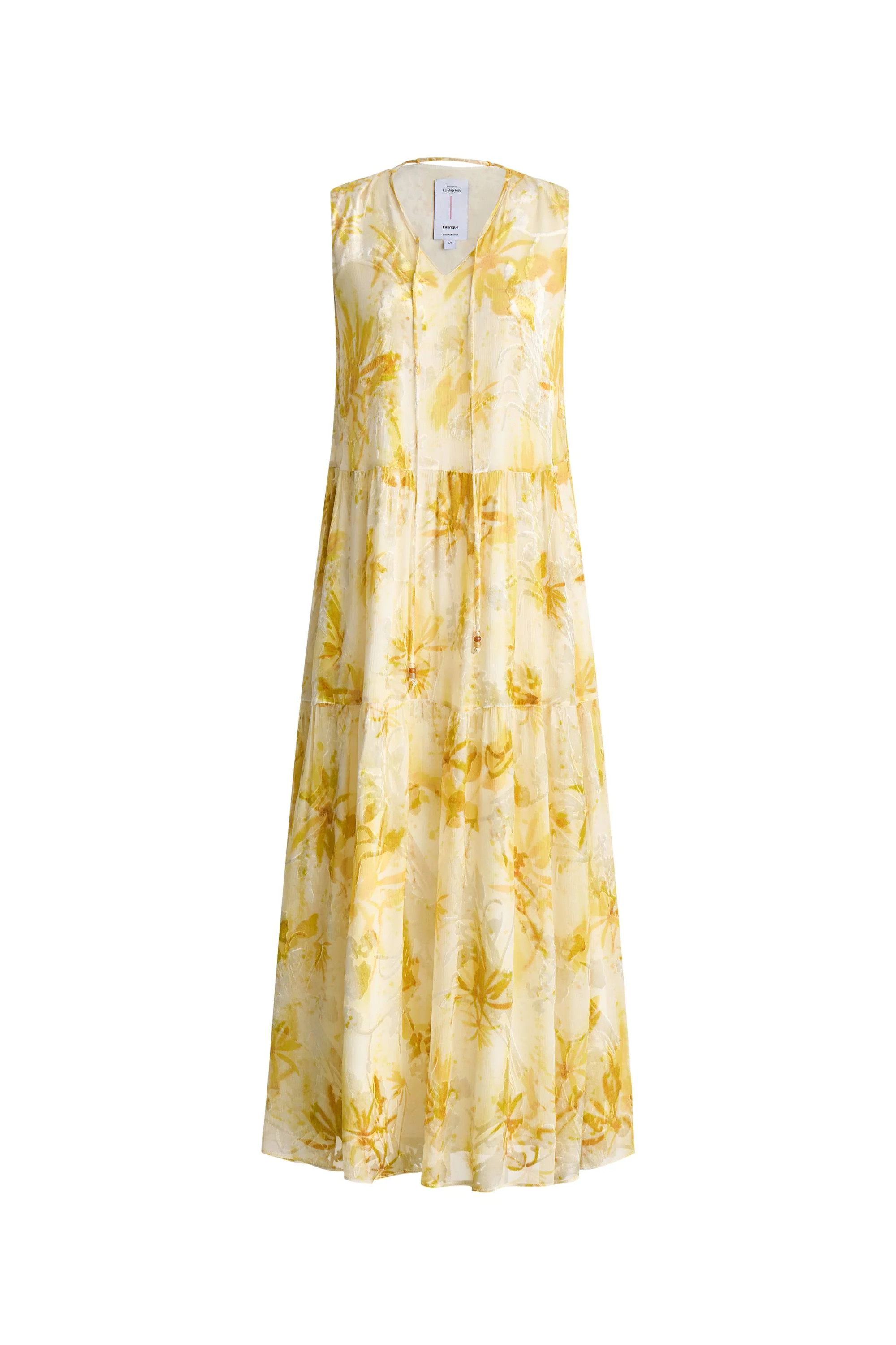 Amelia Sleeveless Maxi Dress in Burnout Silk Georgette | Fabrique