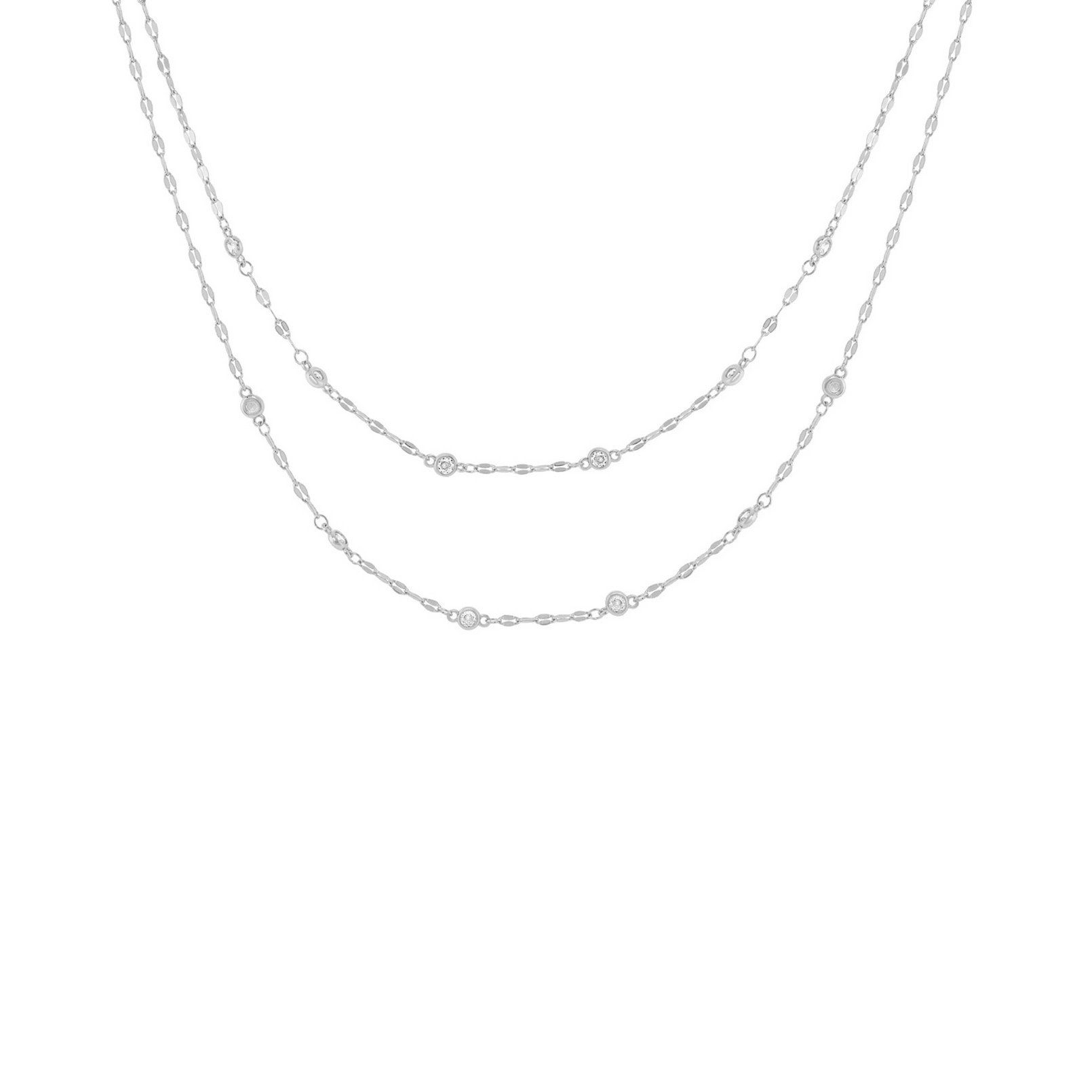 Emberly Cubic Zirconia Double-Strand Station Necklace | Kohl's
