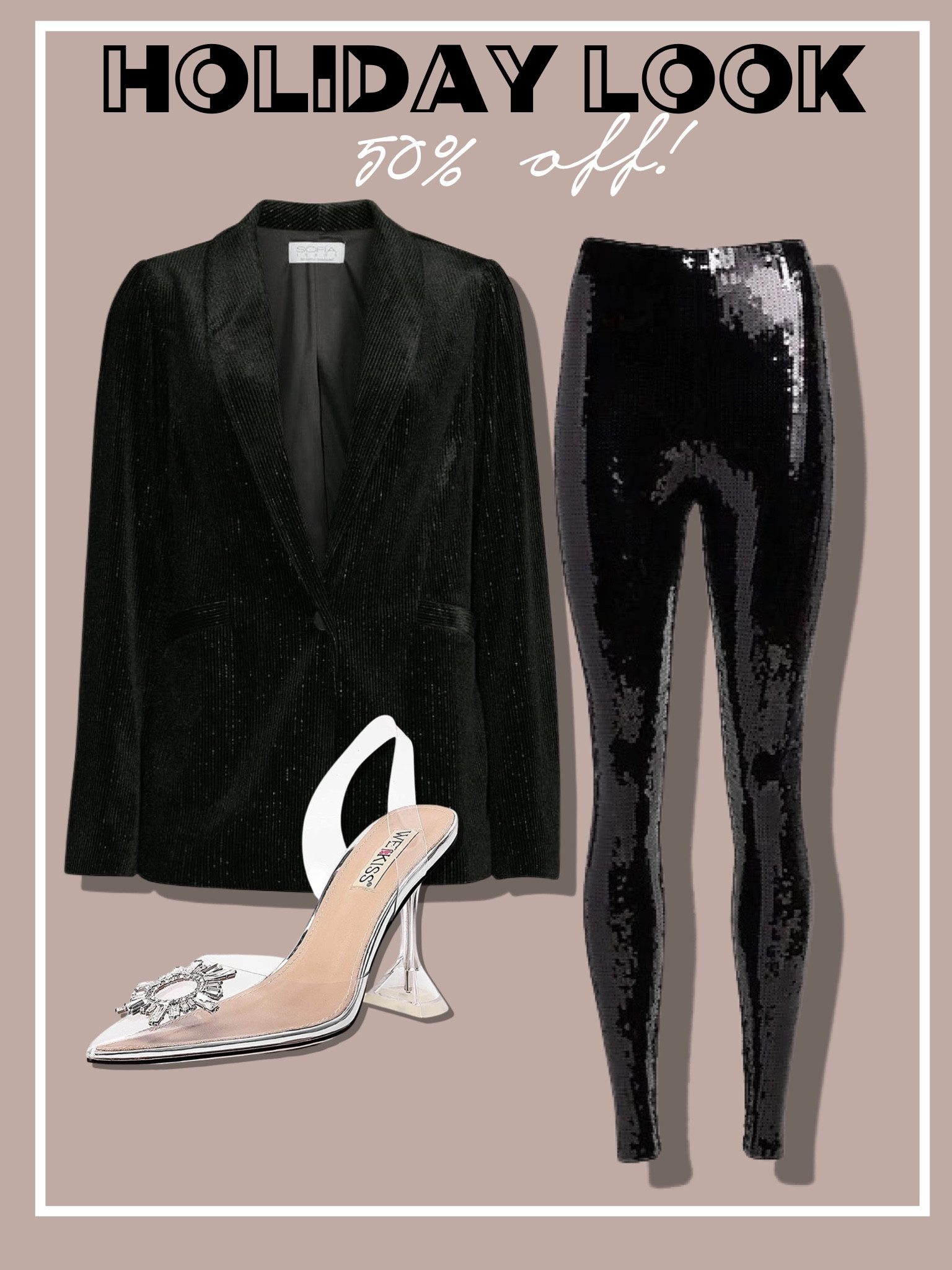 Express holiday outfit Christmas party office party amazon clear heels on sale velvet blazer sequin leggings on sale 50% off 

#LTKHoliday #LTKCyberweek #LTKsalealert