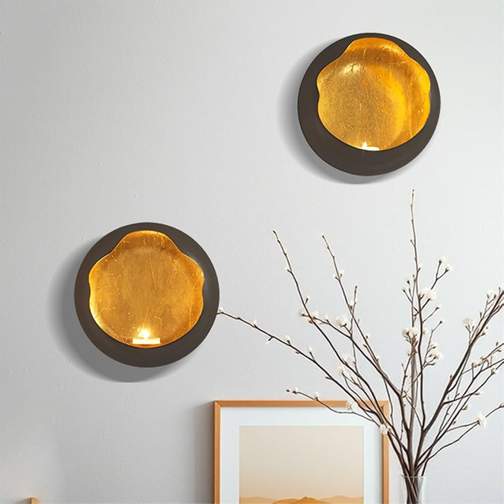 NativeSkins Solara Metal Wall Sconce Candle Holder - Set of Two - Wall Candle Sconces Holders in ... | Amazon (US)