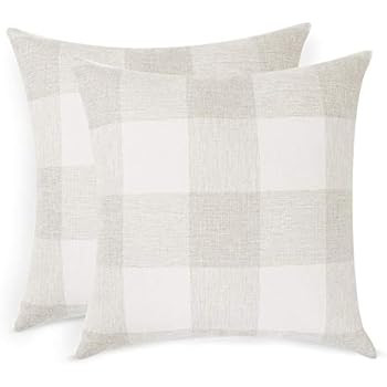 Volcanics Buffalo Check Plaid Throw Pillow Covers Set of 2 Farmhouse Decorative Square Pillow Cov... | Amazon (US)