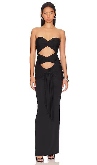 Charlotte Strapless Gown in Black | Revolve Clothing (Global)