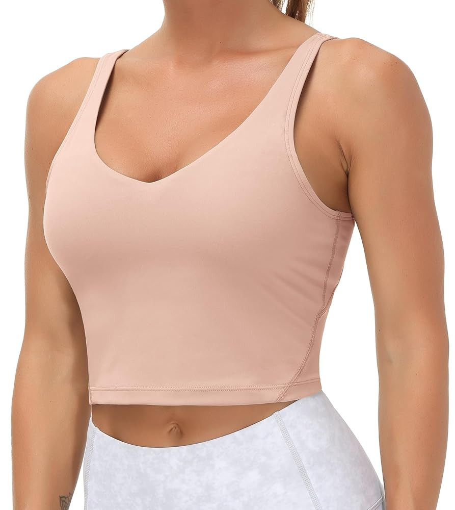 THE GYM PEOPLE Womens' Sports Bra Longline Wirefree Padded with Medium Support | Amazon (US)