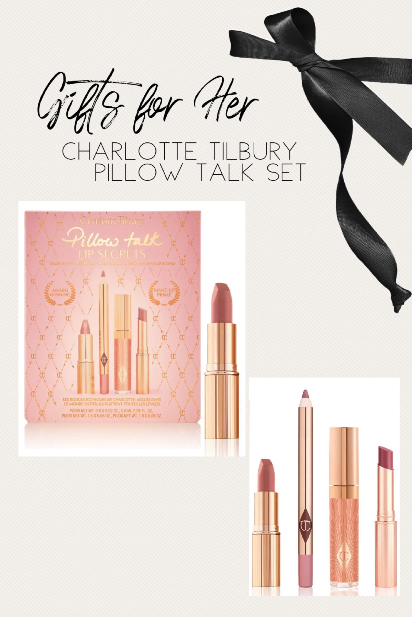 Gift ideas for her! Pillow Talk by Charlotte Tilbury at Nordstrom. 

Nordstrom 
Gift ideas
Gift guide
Gifts for her
Pillow Talk 

#LTKunder100 #LTKGiftGuide #LTKbeauty