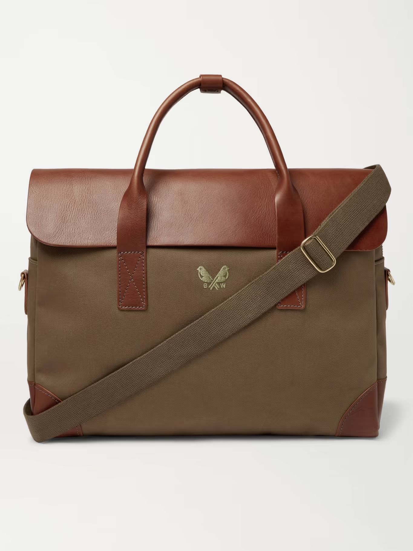 Cotton-Canvas and Full-Grain Leather Briefcase | Mr Porter (US & CA)