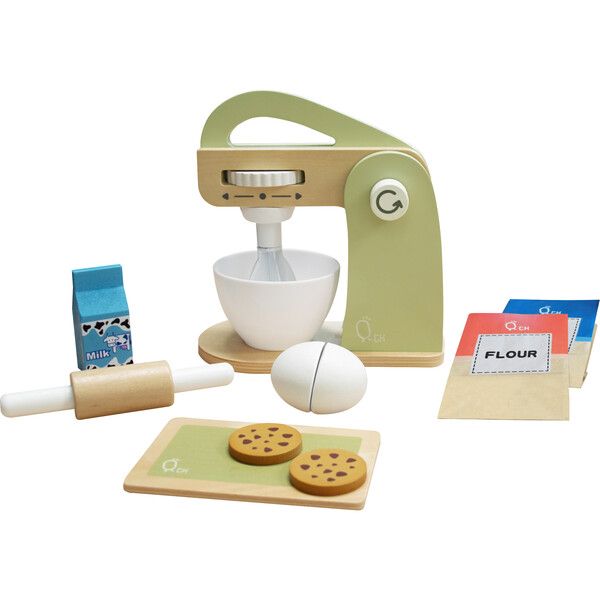 Little Chef Frankfurt Wooden Mixer Play Kitchen Accessories, Green - Teamson Kids Play Food & Acc... | Maisonette