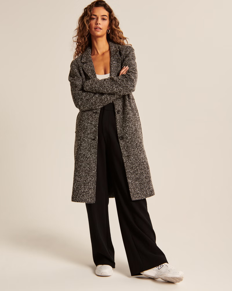 Women's Wool-Blend Dad Coat | Women's Coats & Jackets | Abercrombie.com | Abercrombie & Fitch (US)
